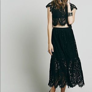 FREE PEOPLE Crop Top + Skirt Set